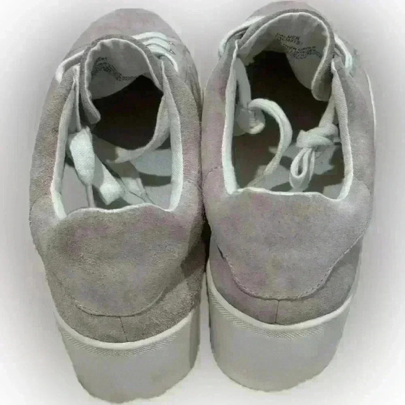 Steve Madden Palmer Platform Sneakers 9M Pink Cream Suede Y2K Soft Chunky - Picture 6 of 9